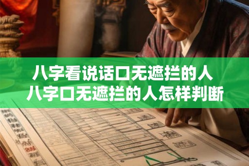 八字看说话口无遮拦的人 八字口无遮拦的人怎样判断
