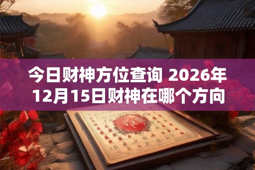 今日财神方位查询 2026年12月15日财神在哪个方向