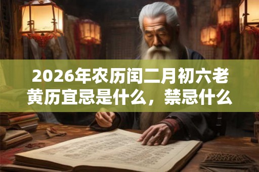 2026年农历闰二月初六老黄历宜忌是什么,禁忌什么? 2026年农历闰二月初六老黄历宜忌是什么,禁忌什么?