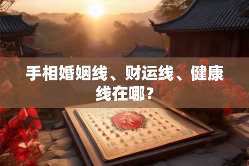 手相婚姻线、财运线、健康线在哪？