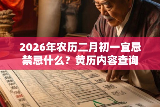 2026年农历二月初一宜忌禁忌什么？黄历内容查询