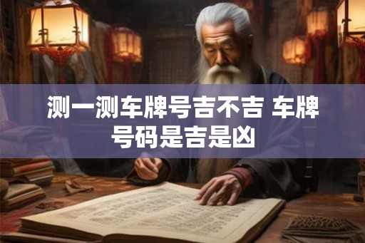 测一测车牌号吉不吉 车牌号码是吉是凶