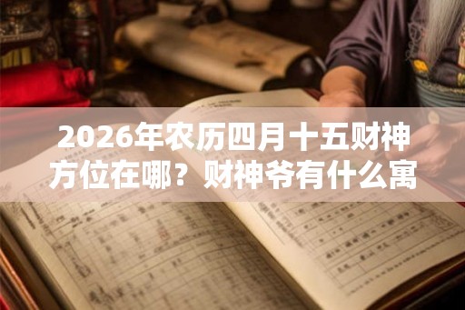 2026年农历四月十五财神方位在哪？财神爷有什么寓意？