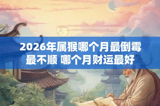 2026年属猴哪个月最倒霉最不顺 哪个月财运最好