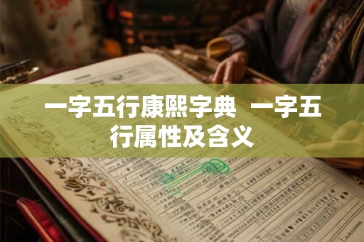 一字五行康熙字典  一字五行属性及含义