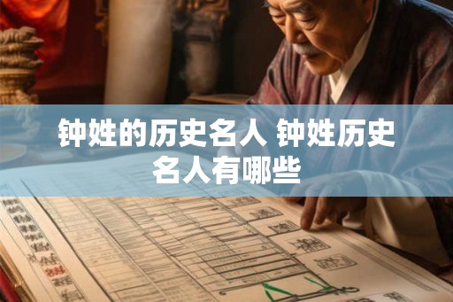 钟姓的历史名人 钟姓历史名人有哪些