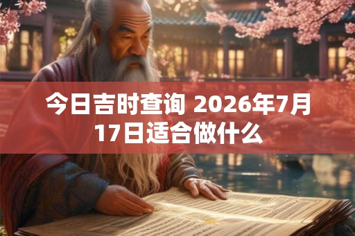 今日吉时查询 2026年7月17日适合做什么