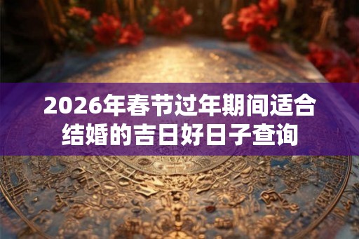 2026年春节过年期间适合结婚的吉日好日子查询