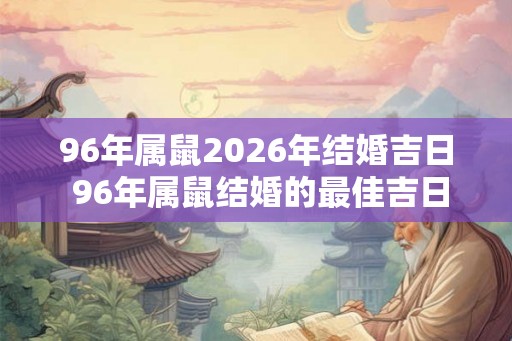96年属鼠2026年结婚吉日 96年属鼠结婚的最佳吉日是2026年
