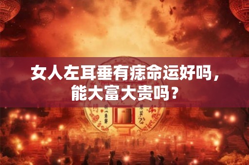 女人左耳垂有痣命运好吗，能大富大贵吗？