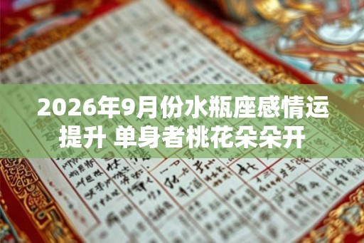2026年9月份水瓶座感情运提升 单身者桃花朵朵开