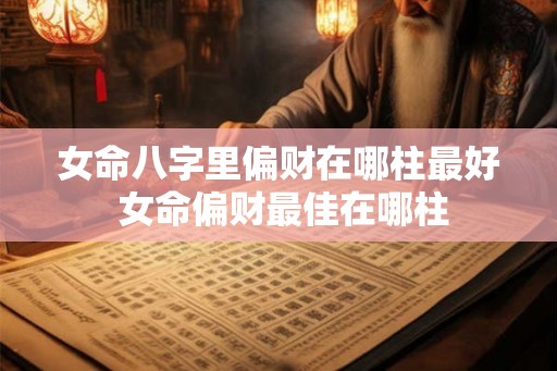 女命八字里偏财在哪柱最好 女命偏财最佳在哪柱
