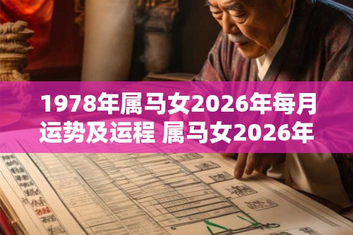 1978年属马女2026年每月运势及运程 属马女2026年每月运势如何