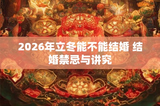 2026年立冬能不能结婚 结婚禁忌与讲究
