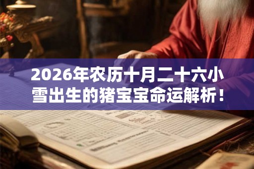2026年农历十月二十六小雪出生的猪宝宝命运解析！