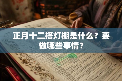 正月十二搭灯棚是什么？要做哪些事情？