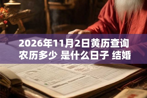 2026年11月2日黄历查询 农历多少 是什么日子 结婚吉时 2026年11月2日黄历查询 农历多少 是什么日子 结婚吉时