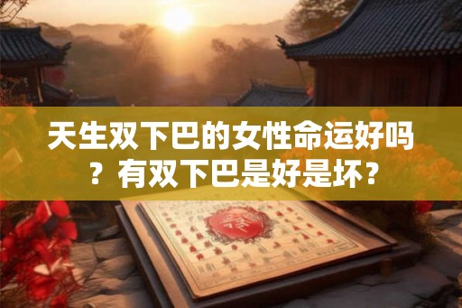 天生双下巴的女性命运好吗？有双下巴是好是坏？
