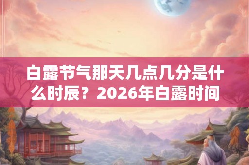 白露节气那天几点几分是什么时辰？2026年白露时间是什么时候