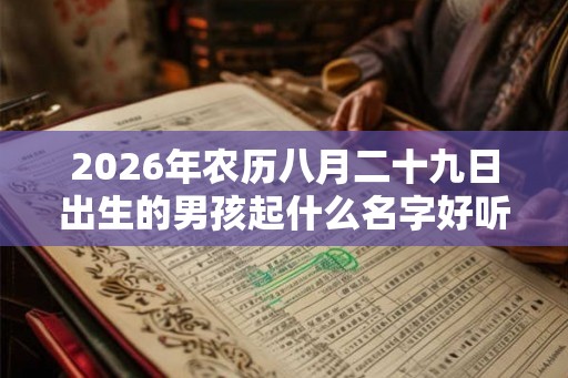 2026年农历八月二十九日出生的男孩起什么名字好听有涵义？
