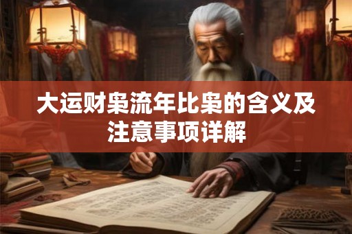 大运财枭流年比枭的含义及注意事项详解