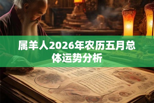 属羊人2026年农历五月总体运势分析 属羊人2026年农历五月总体运势分析