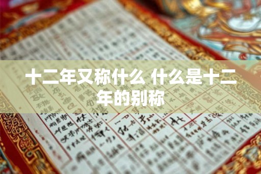 十二年又称什么 什么是十二年的别称