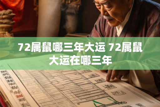 72属鼠哪三年大运 72属鼠大运在哪三年