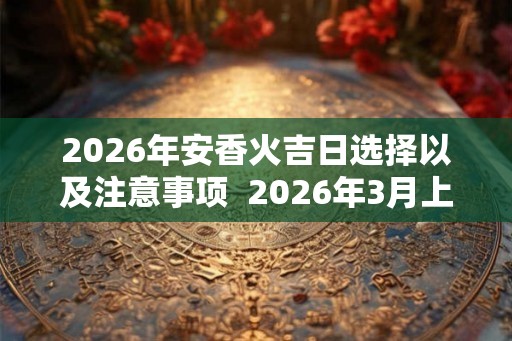 2026年安香火吉日选择以及注意事项 2026年3月上香吉日 2026年安香火吉日选择以及注意事项 2026年3月上香吉日