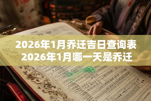 2026年1月乔迁吉日查询表 2026年1月哪一天是乔迁吉日