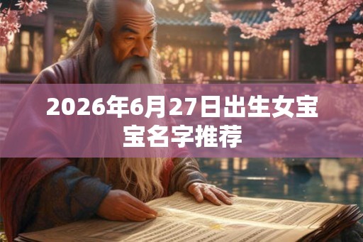 2026年6月27日出生女宝宝名字推荐