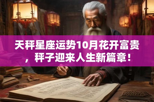 天秤星座运势10月花开富贵,秤子迎来人生新篇章! 天秤星座运势10月花开富贵,秤子迎来人生新篇章!