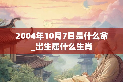 2004年10月7日是什么命_出生属什么生肖 2004年10月7日是什么命_出生属什么生肖