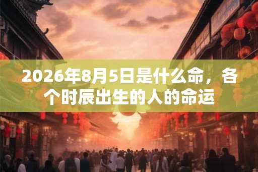 2026年8月5日是什么命,各个时辰出生的人的命运 2026年8月5日是什么命,各个时辰出生的人的命运