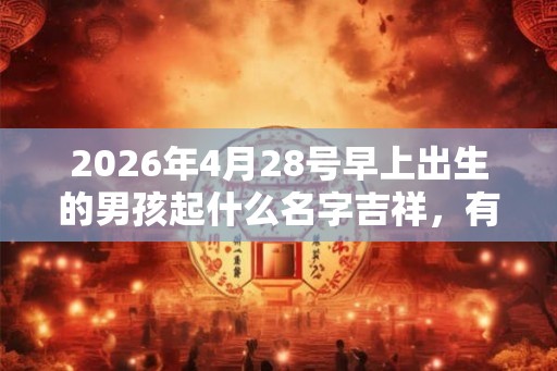 2026年4月28号早上出生的男孩起什么名字吉祥，有什么名字推荐？