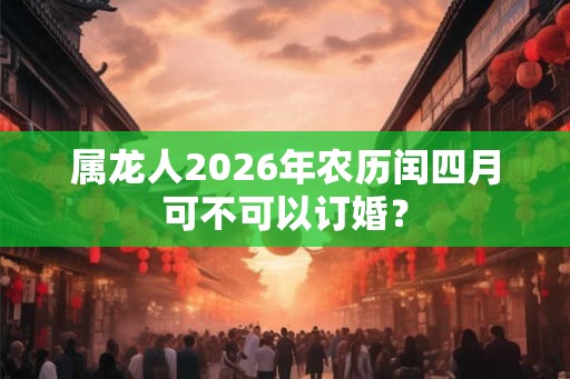 属龙人2026年农历闰四月可不可以订婚？