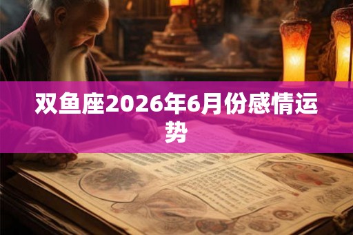 双鱼座2026年6月份感情运势