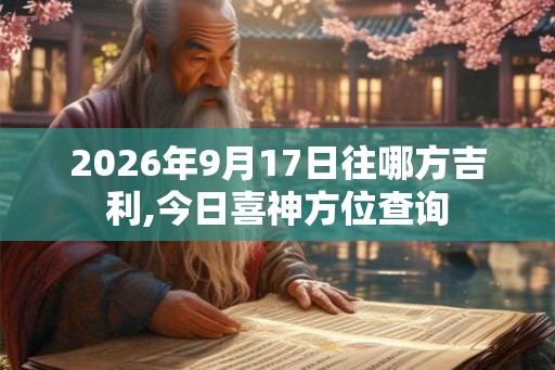 2026年9月17日往哪方吉利,今日喜神方位查询