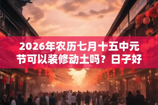 2026年农历七月十五中元节可以装修动土吗？日子好不好呢？