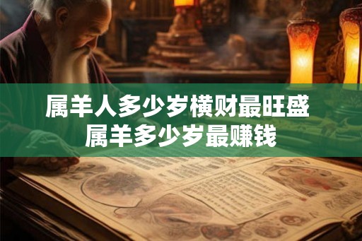 属羊人多少岁横财最旺盛 属羊多少岁最赚钱