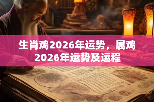 生肖鸡2026年运势，属鸡2026年运势及运程
