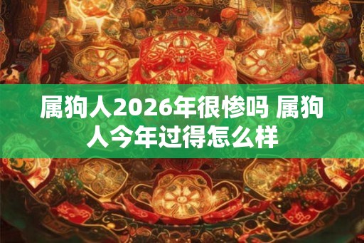 属狗人2026年很惨吗 属狗人今年过得怎么样 属狗人2026年很惨吗 属狗人今年过得怎么样