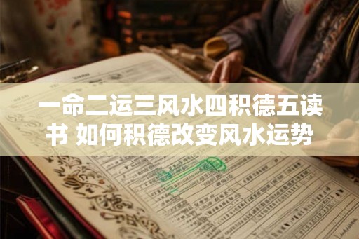 一命二运三风水四积德五读书 如何积德改变风水运势