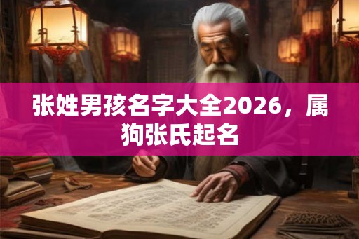 张姓男孩名字大全2026，属狗张氏起名