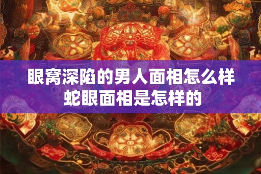 眼窝深陷的男人面相怎么样 蛇眼面相是怎样的