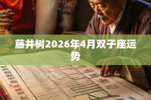 藤井树2026年4月双子座运势