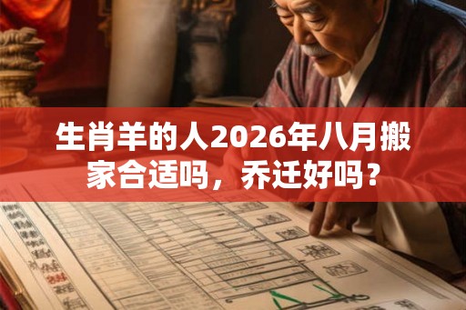 生肖羊的人2026年八月搬家合适吗，乔迁好吗？