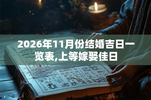2026年11月份结婚吉日一览表,上等嫁娶佳日