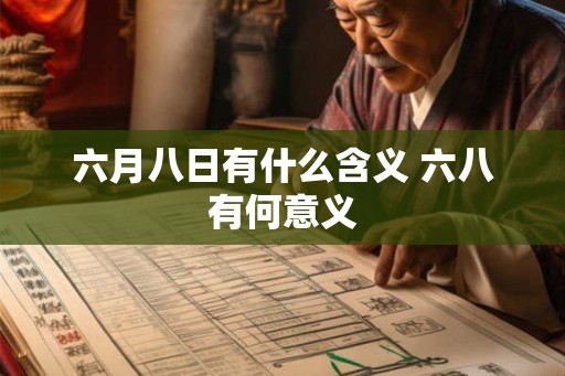 六月八日有什么含义 六八有何意义