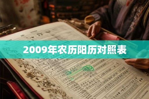 2009年农历阳历对照表